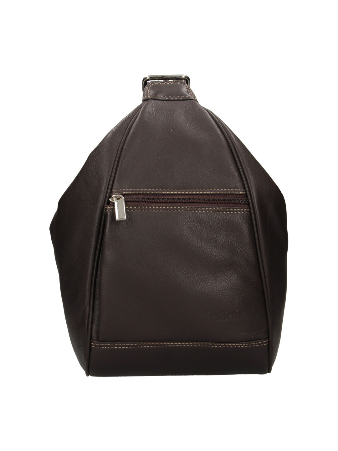 Kožený dámský batoh SendiDesign Viola – hnědá